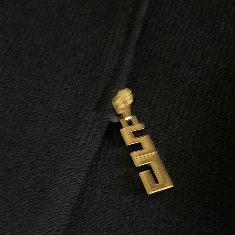 St. John knit 4 piece set BLACK pearl buttons gold zipper - Picture 9 of 16